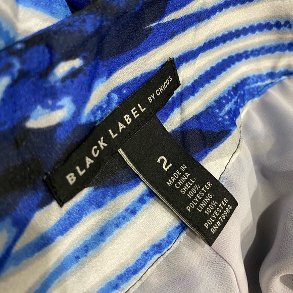 Chico's Black Label Navy and Black Pleated Maxi Skirt - Size 12 - Picture 3 of 3